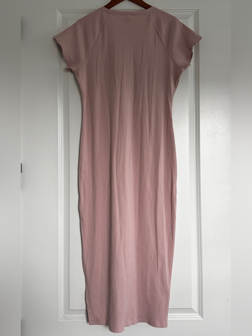 New V.S. PINK Dusty Rose Ribbed Knit Midi Contour Casual Dress XXL - Picture 3 of 3